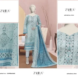 ALMEERAH embroidered printed 3 piece suit