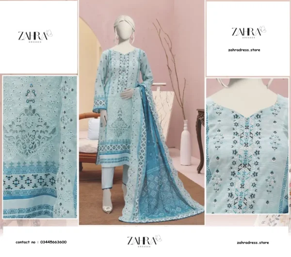 ALMEERAH embroidered printed 3 piece suit