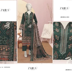 embroidered printed 3 piece suit
