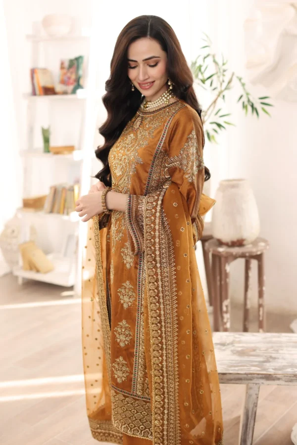 MGS-06 AABROO 3PC Raw Silk STITCHED I UNSTITCHED - Image 4