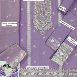 3 Piece Lawn Embroidered Suit Unstitched
