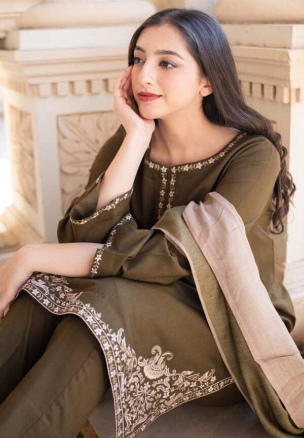 3 Piece Women's Unstitched Embroidered Suit