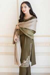 3 PIECE Women's Unstitched Embroidered Suit