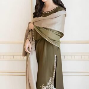 3 PIECE Women's Unstitched Embroidered Suit